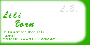 lili born business card